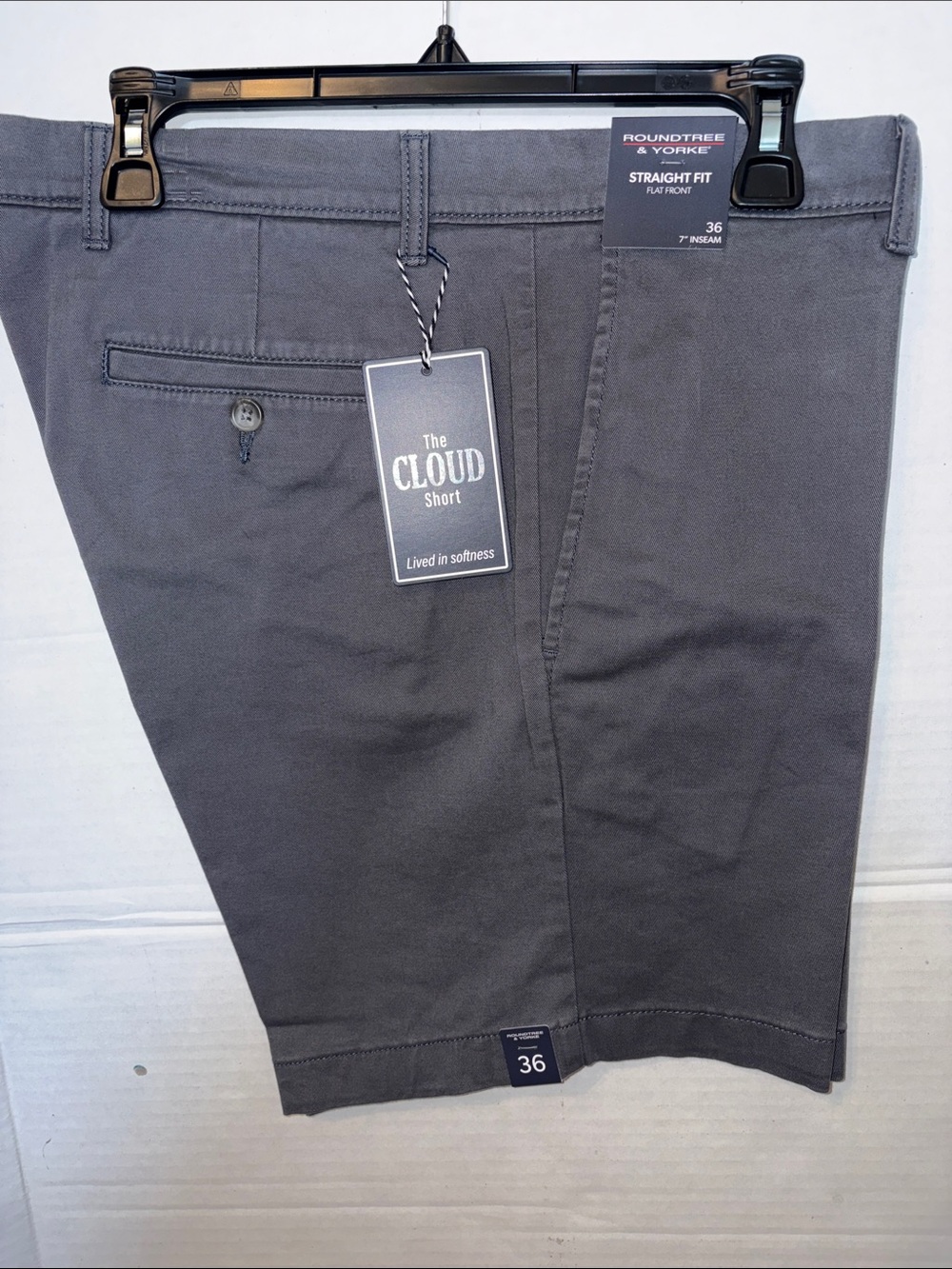 Roundtree & Yorke The Cloud Flat-Front Men’s Shorts - Grey Smoke